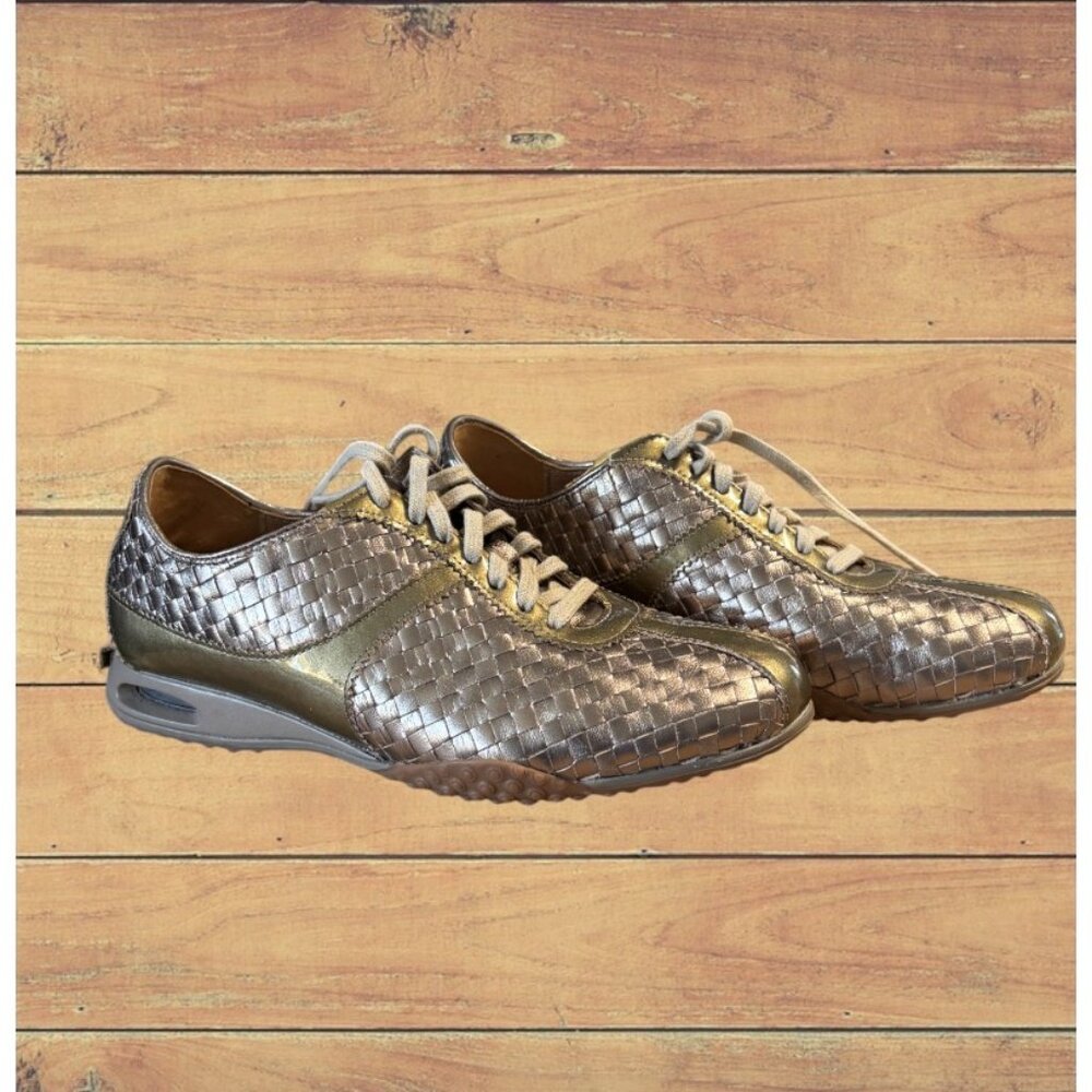Cole Haan Woven Metallic Athletic Shoes with Cushioned Sole